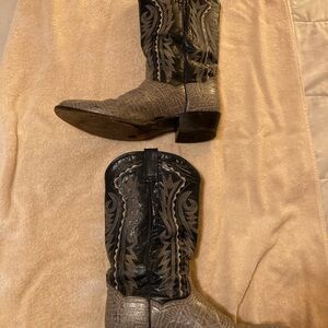 Dan Post Men’s Cowboy Boots Gray & Blue Size 10.5